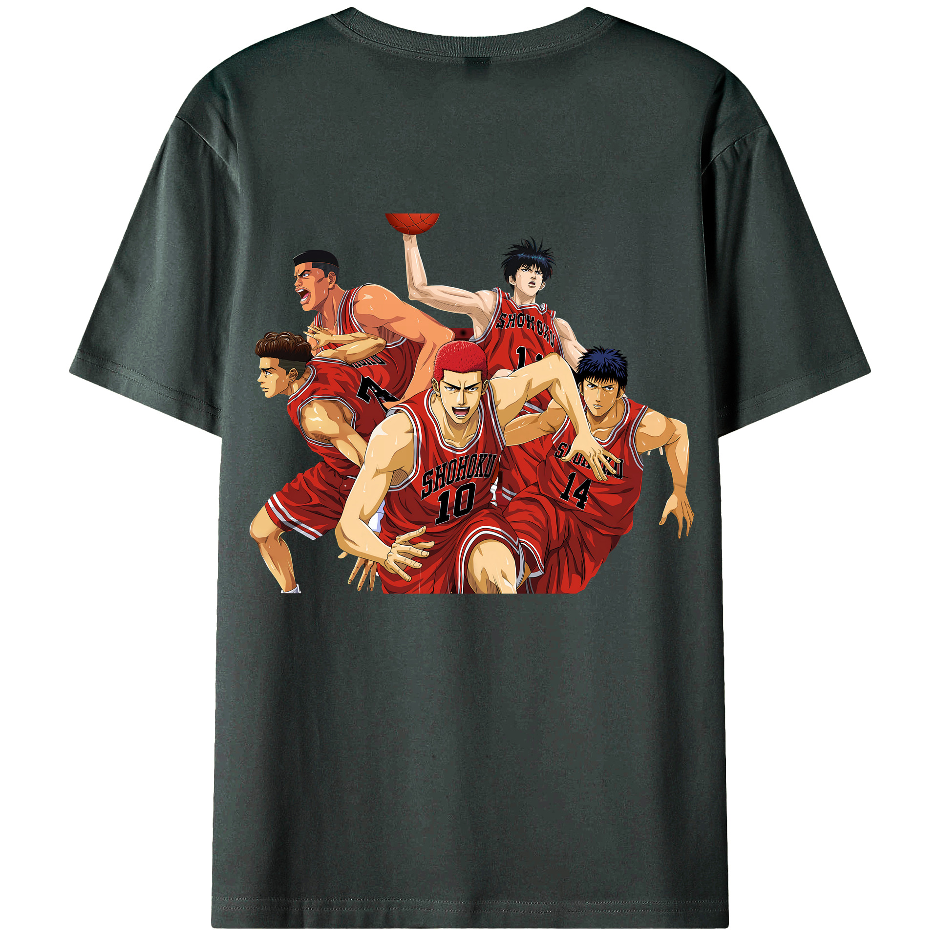 （画像用） SLAM DUNK／スラムダンク 綿100％ メンズ半袖Tシャツ（バックプリント） 通気性